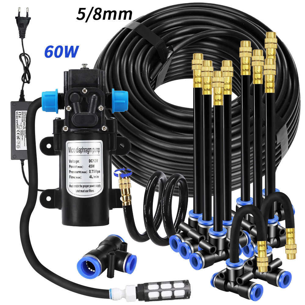 Smart Garden Irrigation System - Garten-Sprühset mit 5/8mm PE-Schlauch, 60W Selbstansaugender