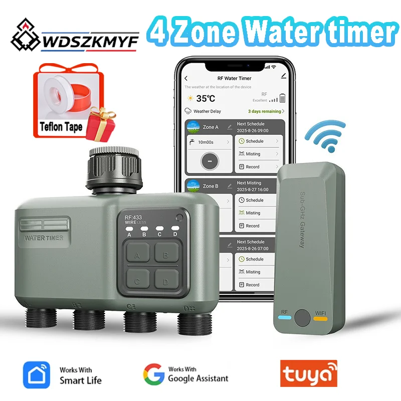 Smart Garden Accessories - Pflanzen-Bewässerungssystem mit WLAN, Smart-Timer, RF433, 4
