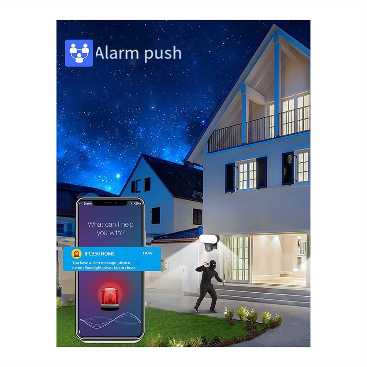 Smart Garden Accessories - A43M Tuya WLAN-Kamera Gartenwandlampe Sicherheitskameras für